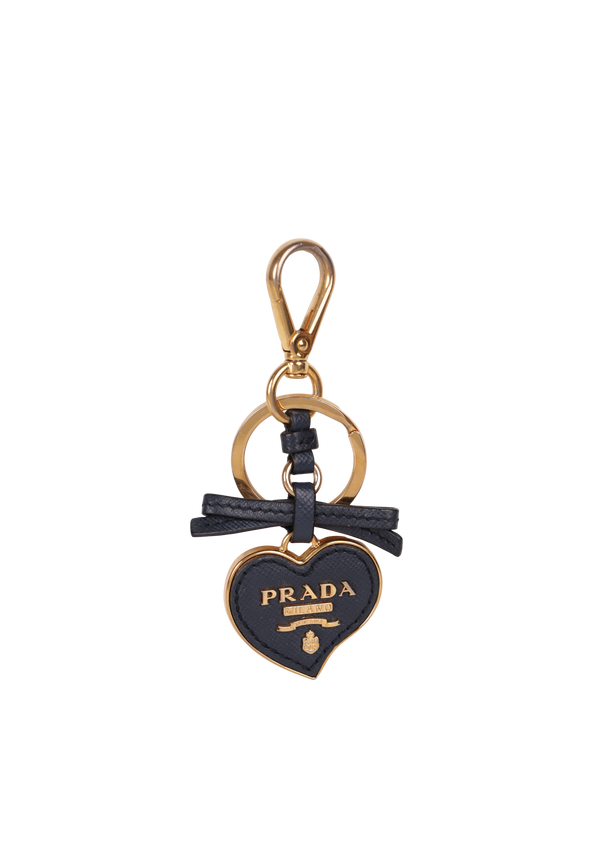 SAFFIANO HEART KEY AND BAG CHARM