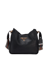VITELLO DAINO STRIP STRAP CROSSBODY BAG