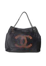 LARGE LASER CUT PERFORATED CC TOTE