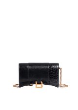 HOURGLASS ON CHAIN CROCODILE EMBOSSED