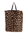 LEOPARD VERTICAL GUSSET CABAS TOTE