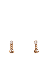 CRYSTAL DOUBLE G EARRINGS