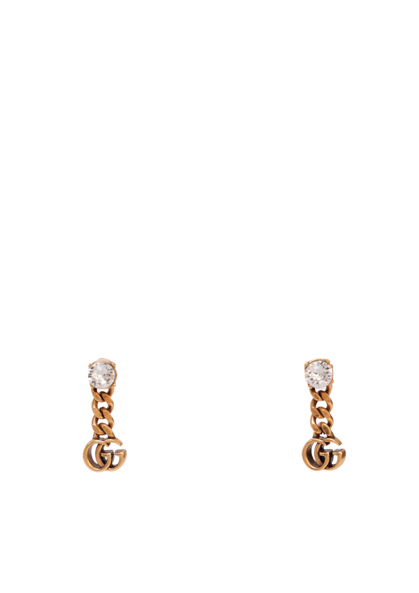 CRYSTAL DOUBLE G EARRINGS