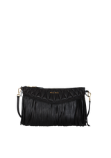 FRINGE-EMBELLISHED LEATHER BAG