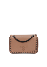 STUDDED GLACE FLAP BAG