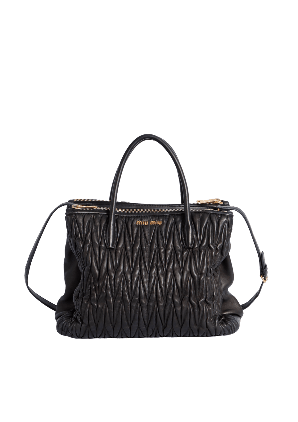 BOLSA MIU MIU SIDE ZIP CONVERTIBLE BAG PRETO ORIGINAL – Gringa