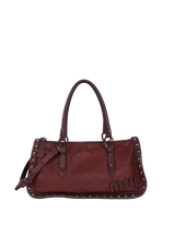 LEATHER STUDDED SATCHEL