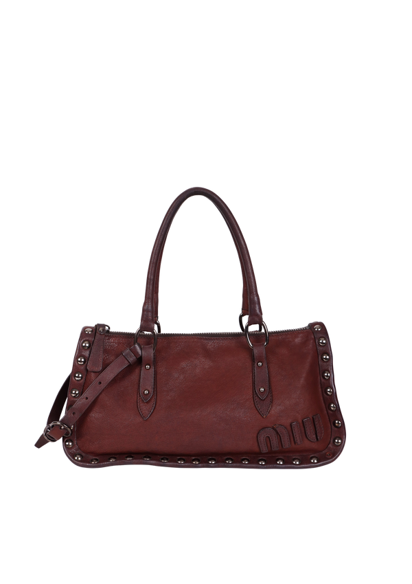 LEATHER STUDDED SATCHEL