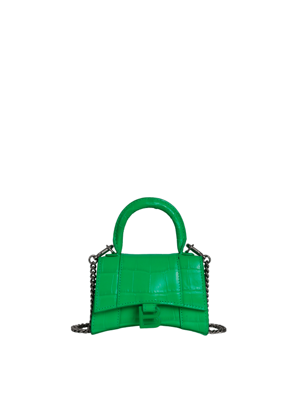 HOURGLASS MINI CROCODILE EMBOSSED