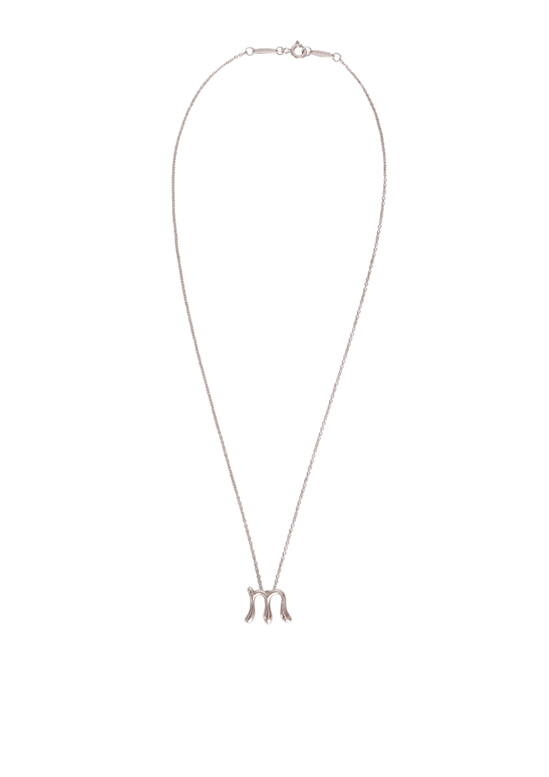 ALPHABET LETTER 'M' PENDANT NECKLACE