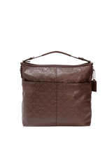 SIGNATURE EMBOSSED SHOULDER BAG