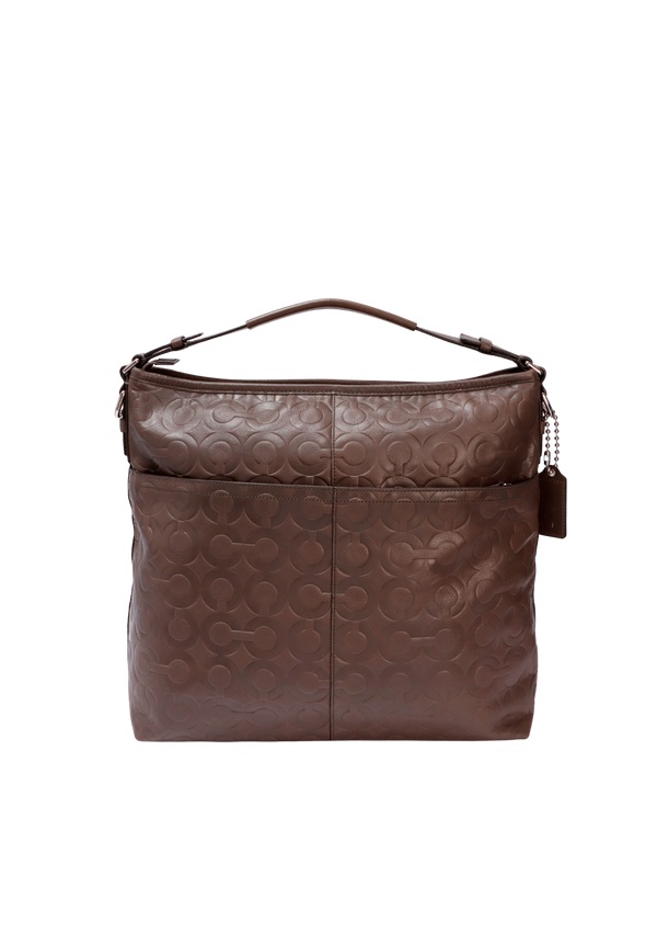 SIGNATURE EMBOSSED SHOULDER BAG