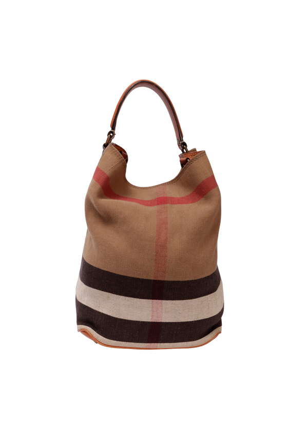 MEDIUM MEGA CHECK ASHBY BUCKET BAG