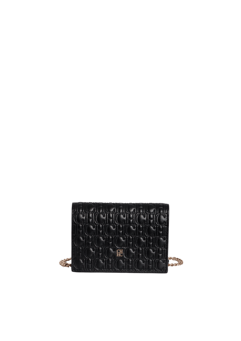 SIGNATURE EMBOSSED CHAIN CARD CASE