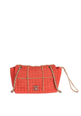 CC DRAWSTRING LASER CUT FLAP BAG