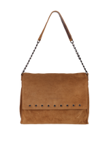 SUEDE CHAIN-LINK SHOUDER BAG