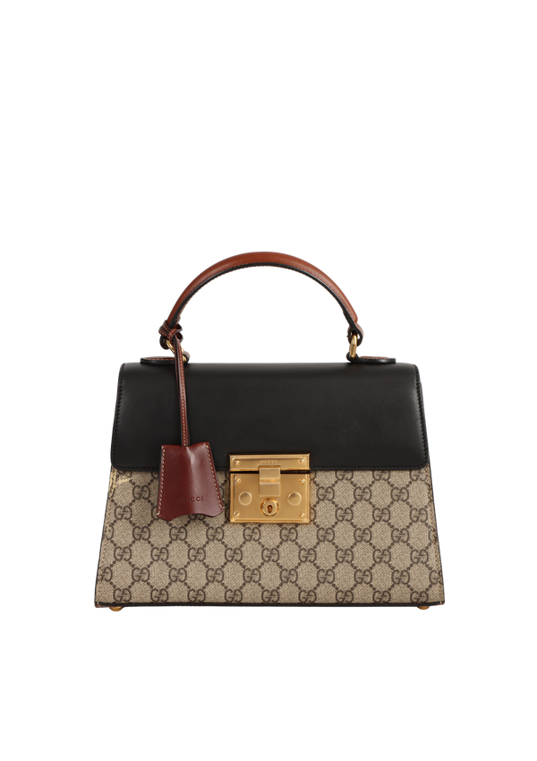 SMALL GG SUPREME PADLOCK TOP HANDLE BAG