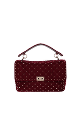 MEDIUM SUEDE ROCKSTUD SPIKE FLAP BAG