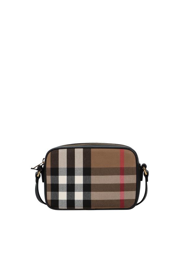 SMALL VINTAGE CHECK CAMERA BAG