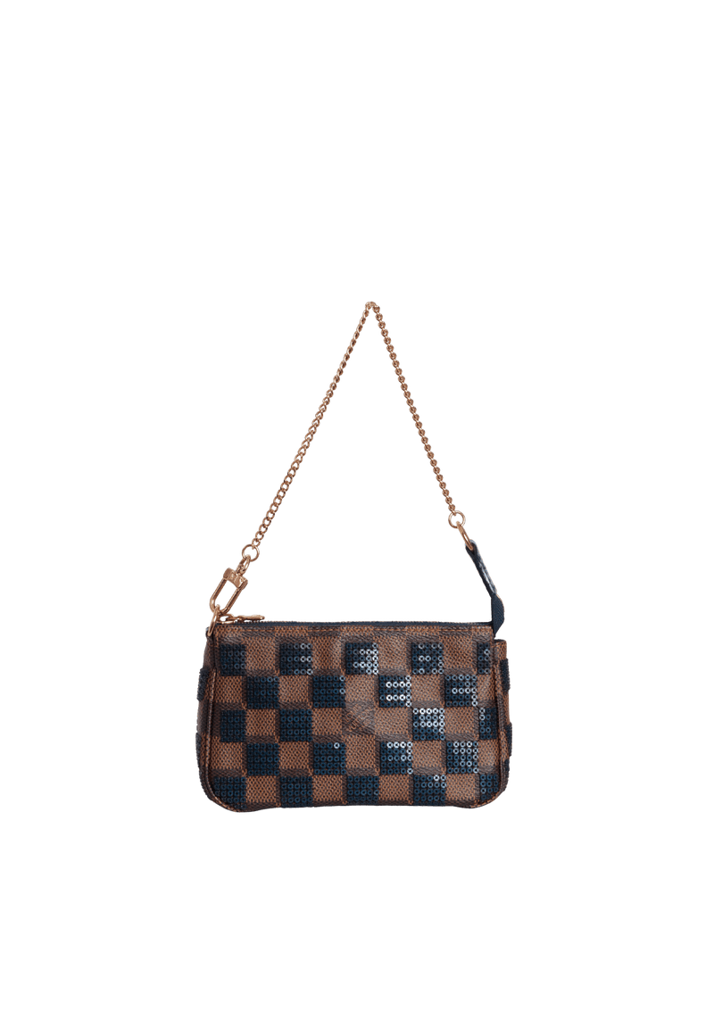 LIMITED EDITION DAMIER ÉBÈNE PAILLETTES MINI POCHETTE ACCESSOIRES