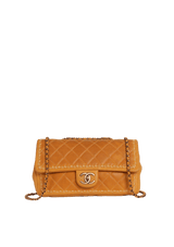 STITCHED FLAP BAG SUEDE