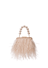 PLUMAS W/ PÉROLAS FAUX CLUTCH