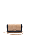 BOLSA CARTEIRA EM PALHA COM CORRENTE TRANSVERSAL