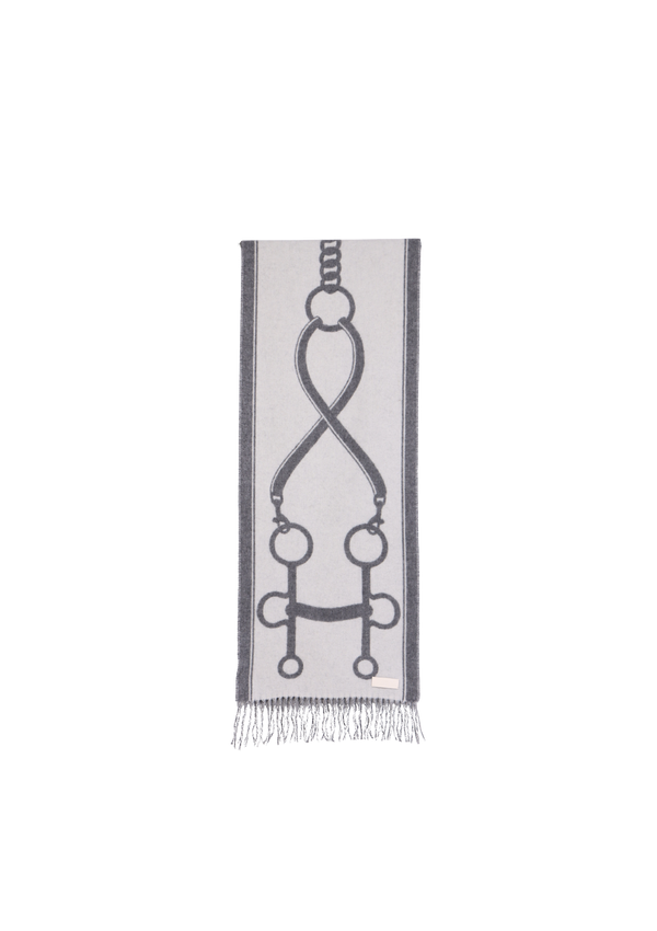 CASHMERE CASAQUE MORS MUFFLER IVOIRE GRIS SCARF