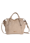 RAFFIA TRIMMED SATCHEL BAG