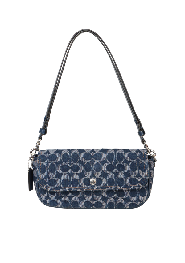 DENIM SIGNATURE BROOK FLAP BAG