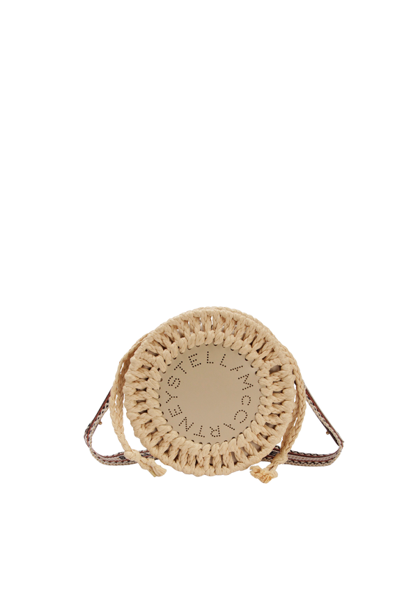RAFFIA LOGO ROUND BAG