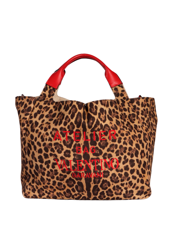 LEOPARD PRINT ATELIER TOTE BAG