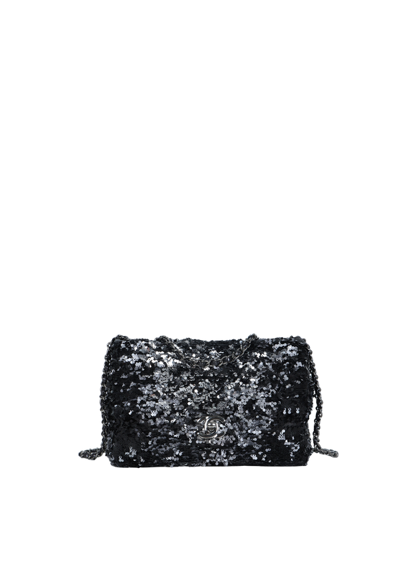 CLASSIC RECTANGULAR SEQUIN MINI FLAP BAG