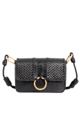 BOLSA BAGUETE EM TRESSÊ DE COURO NATURAL