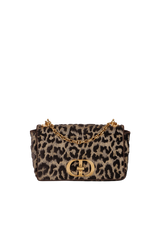 MEDIUM VELVET LEOPARD CARO BAG