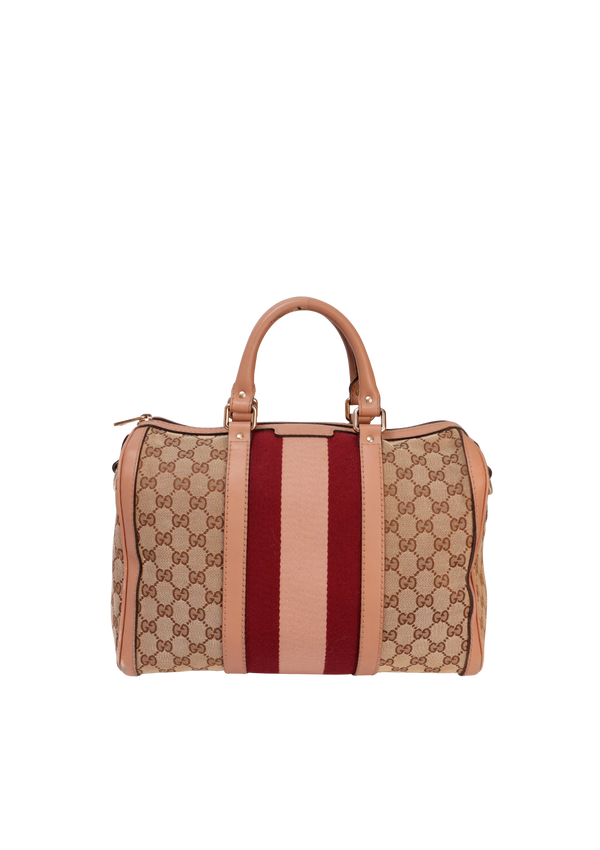GG CANVAS WEB BOSTON BAG