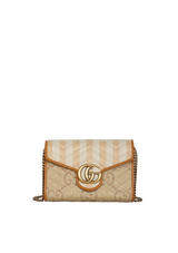 GG MARMONT RAFFIA WALLET ON CHAIN