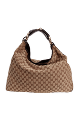 GG CANVAS LARGE HORSEBIT HOBO