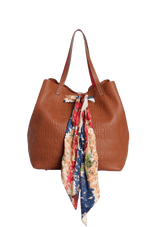 MONOGRAM EMBOSSED SCARF TOTE