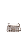 METAL AND STRASS CRYSTAL FLAP BAG NECKLACE