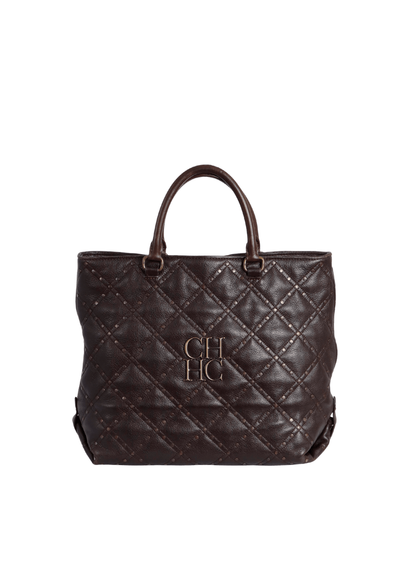 QUILTED STUD TOTE