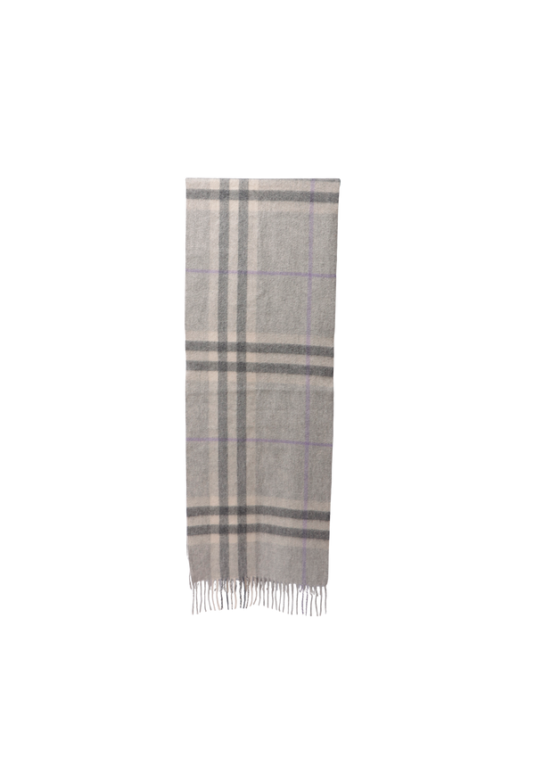 CASHMERE HOUSE CHECK FRINGE SCARF