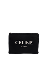 LOGO PRINTED CANVAS POUCH
