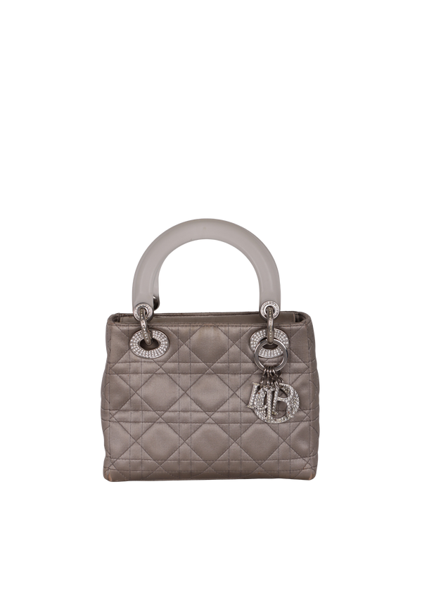 VINTAGE SATIN STRASS LADY DIOR MINI