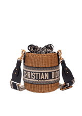 OBLIQUE LADY DIOR WICKER BUCKET