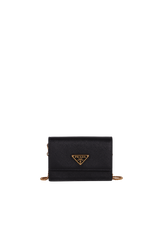 SAFFIANO CARD CASE ON CHAIN