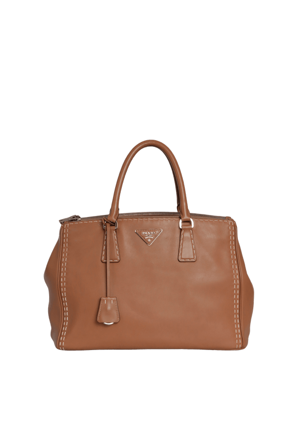 MEDIUM STITCHED GALLERIA DOUBLE ZIP TOTE