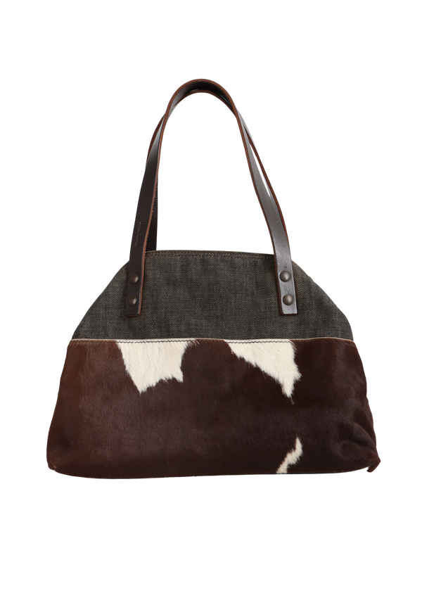 ANIMAL PRINT CALF HAIR TOTE BAG