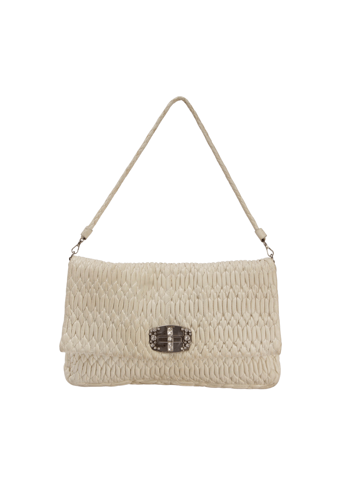 BOLSA MIU MIU ICONIC CRYSTAL BAG BRANCO ORIGINAL – Gringa