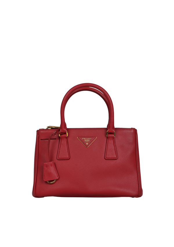 SMALL SAFFIANO LUX DOUBLE ZIP GALLERIA
